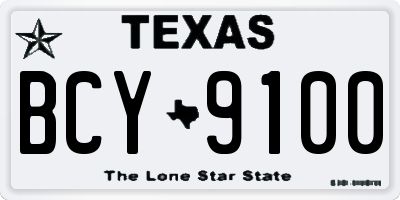 TX license plate BCY9100