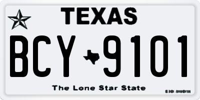 TX license plate BCY9101