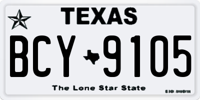 TX license plate BCY9105