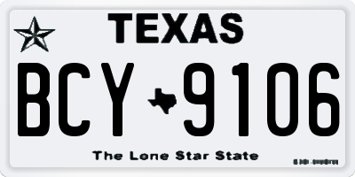 TX license plate BCY9106