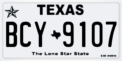 TX license plate BCY9107