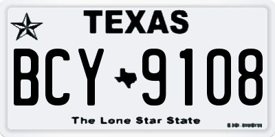 TX license plate BCY9108