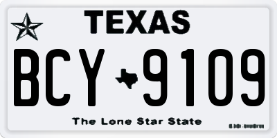 TX license plate BCY9109