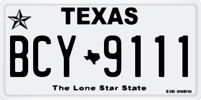 TX license plate BCY9111