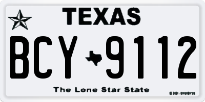 TX license plate BCY9112