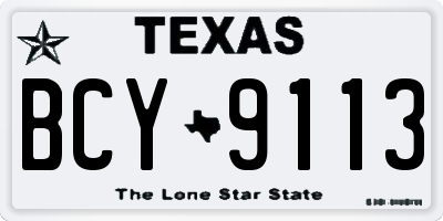 TX license plate BCY9113