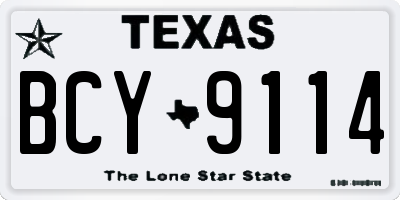 TX license plate BCY9114