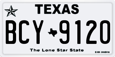 TX license plate BCY9120