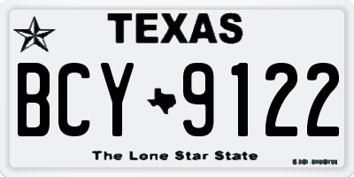 TX license plate BCY9122