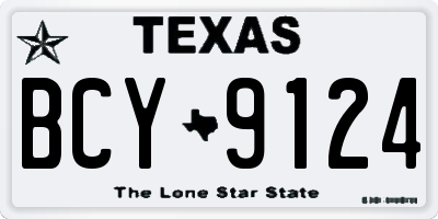 TX license plate BCY9124