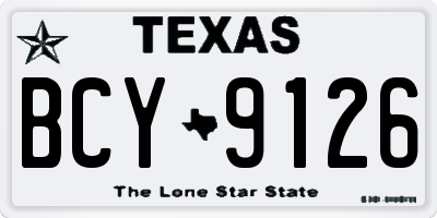 TX license plate BCY9126