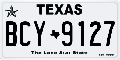 TX license plate BCY9127