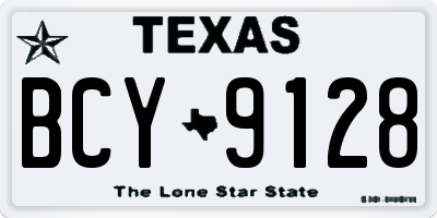 TX license plate BCY9128