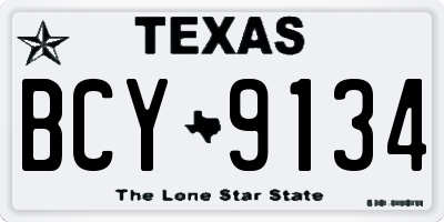 TX license plate BCY9134