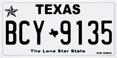 TX license plate BCY9135