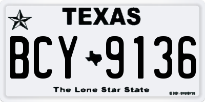 TX license plate BCY9136