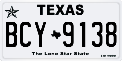 TX license plate BCY9138