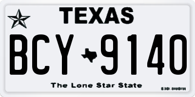 TX license plate BCY9140