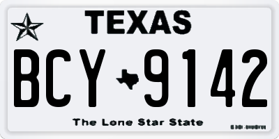 TX license plate BCY9142
