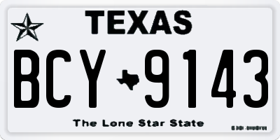TX license plate BCY9143