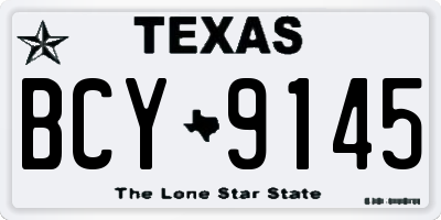 TX license plate BCY9145