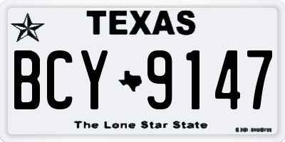 TX license plate BCY9147
