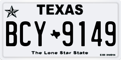 TX license plate BCY9149