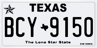 TX license plate BCY9150