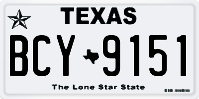 TX license plate BCY9151