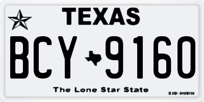 TX license plate BCY9160