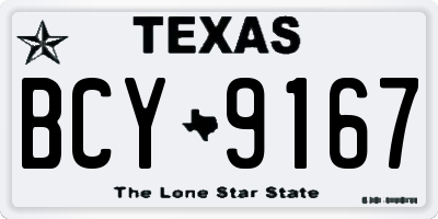 TX license plate BCY9167