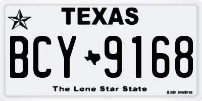 TX license plate BCY9168