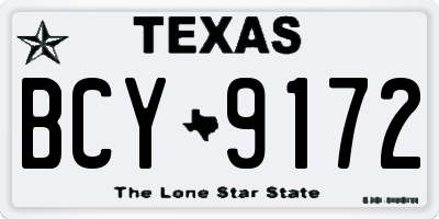 TX license plate BCY9172