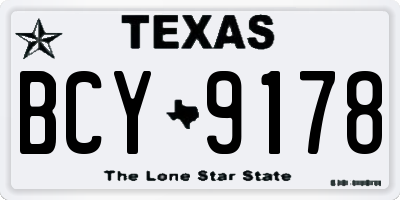TX license plate BCY9178
