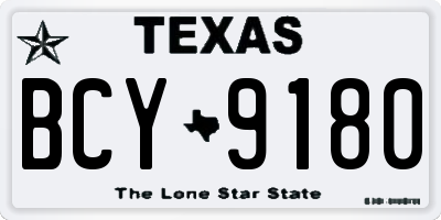 TX license plate BCY9180