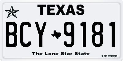 TX license plate BCY9181