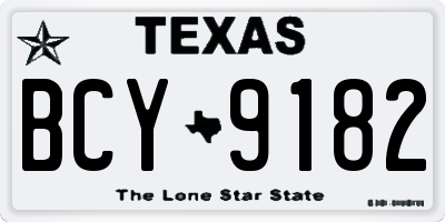 TX license plate BCY9182