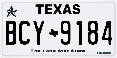 TX license plate BCY9184