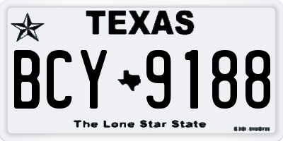 TX license plate BCY9188