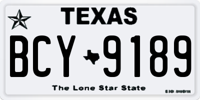 TX license plate BCY9189