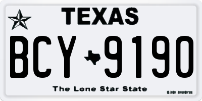 TX license plate BCY9190