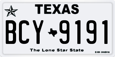 TX license plate BCY9191