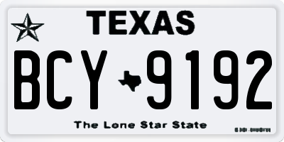 TX license plate BCY9192