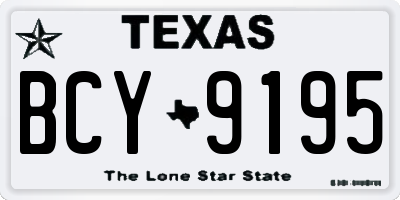TX license plate BCY9195