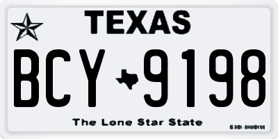 TX license plate BCY9198