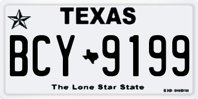 TX license plate BCY9199
