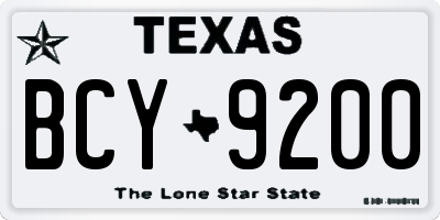 TX license plate BCY9200