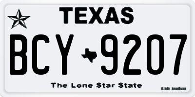 TX license plate BCY9207