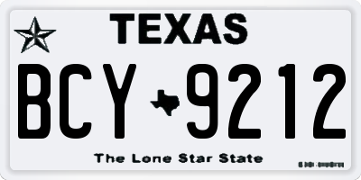 TX license plate BCY9212