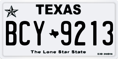 TX license plate BCY9213